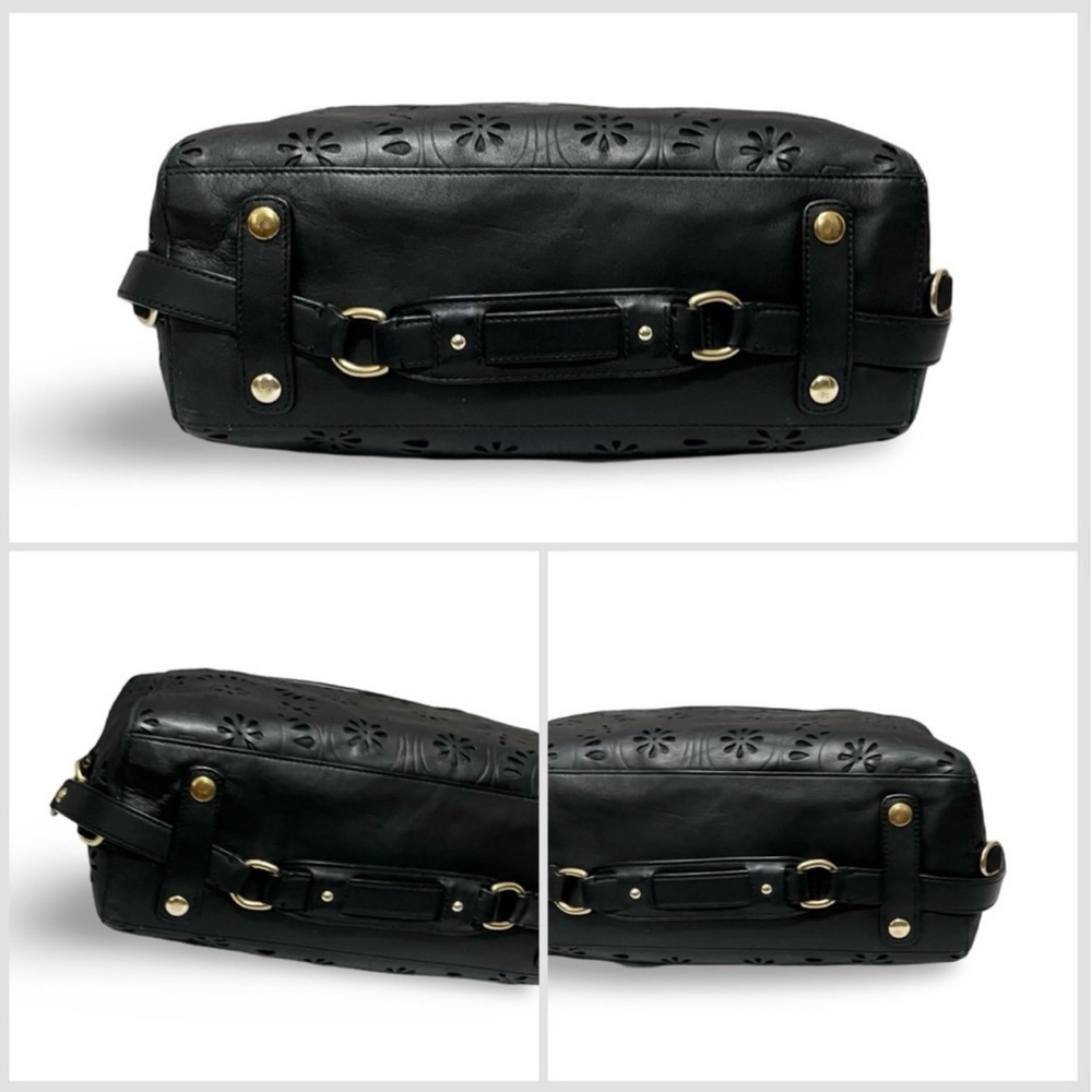 Coach Black Laser Cut Leather Ashley Convertible
Satchel Shoulder Bag Restored - Picture 8 of 10